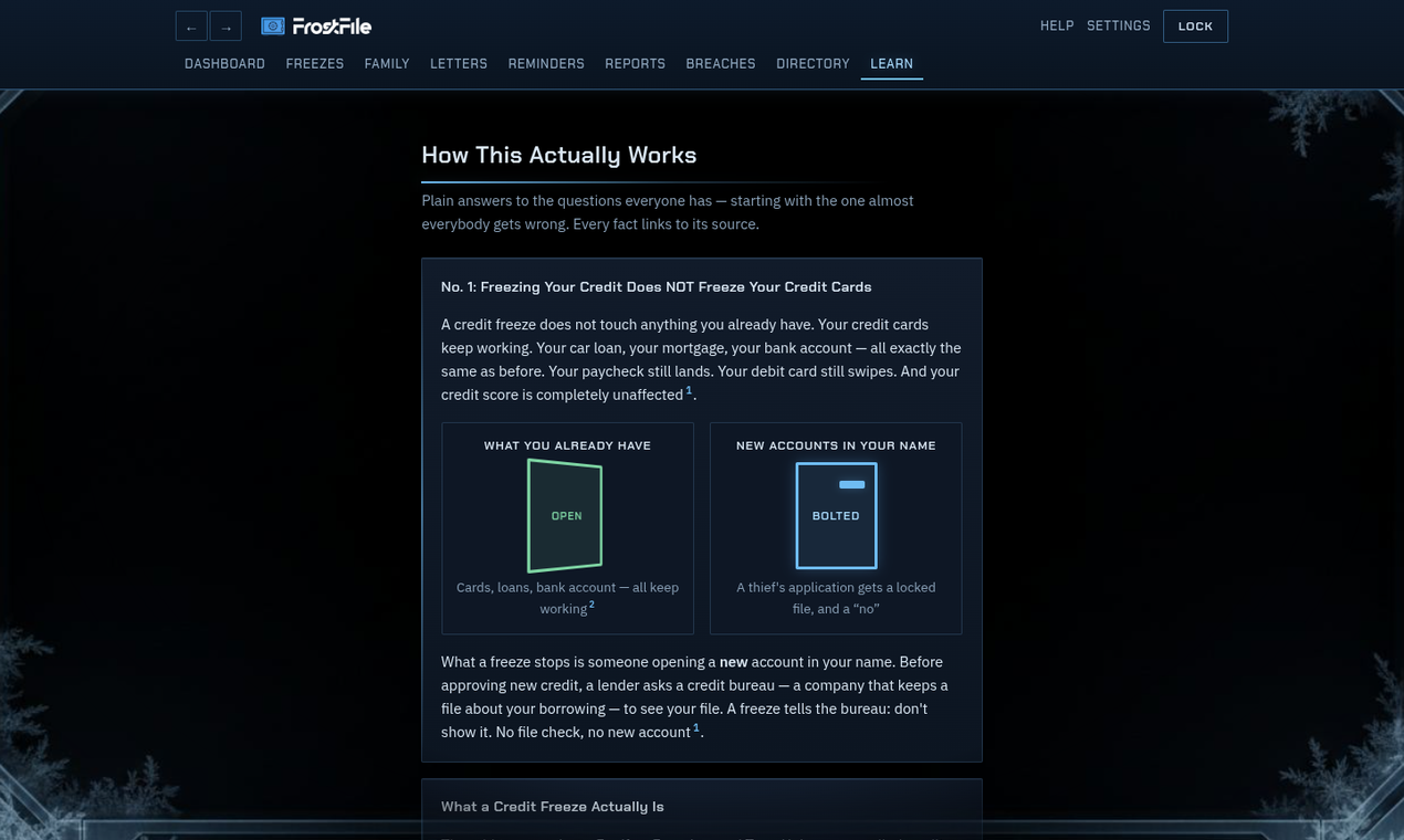 The Learn page